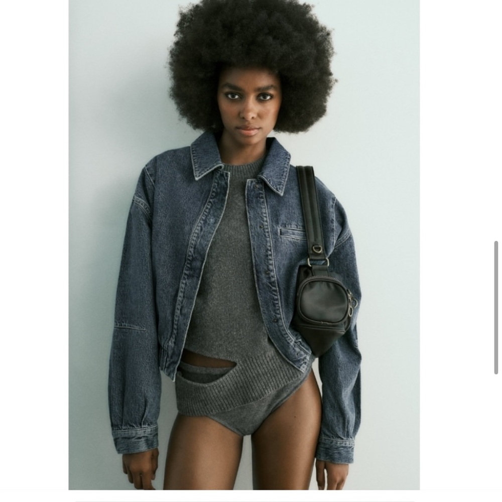 ZARA TRF DENIM BOMBER JACKET
